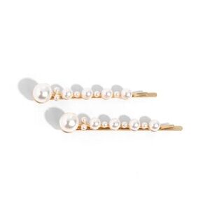 Elegant Gold and Pearl Hair Bobby pins
